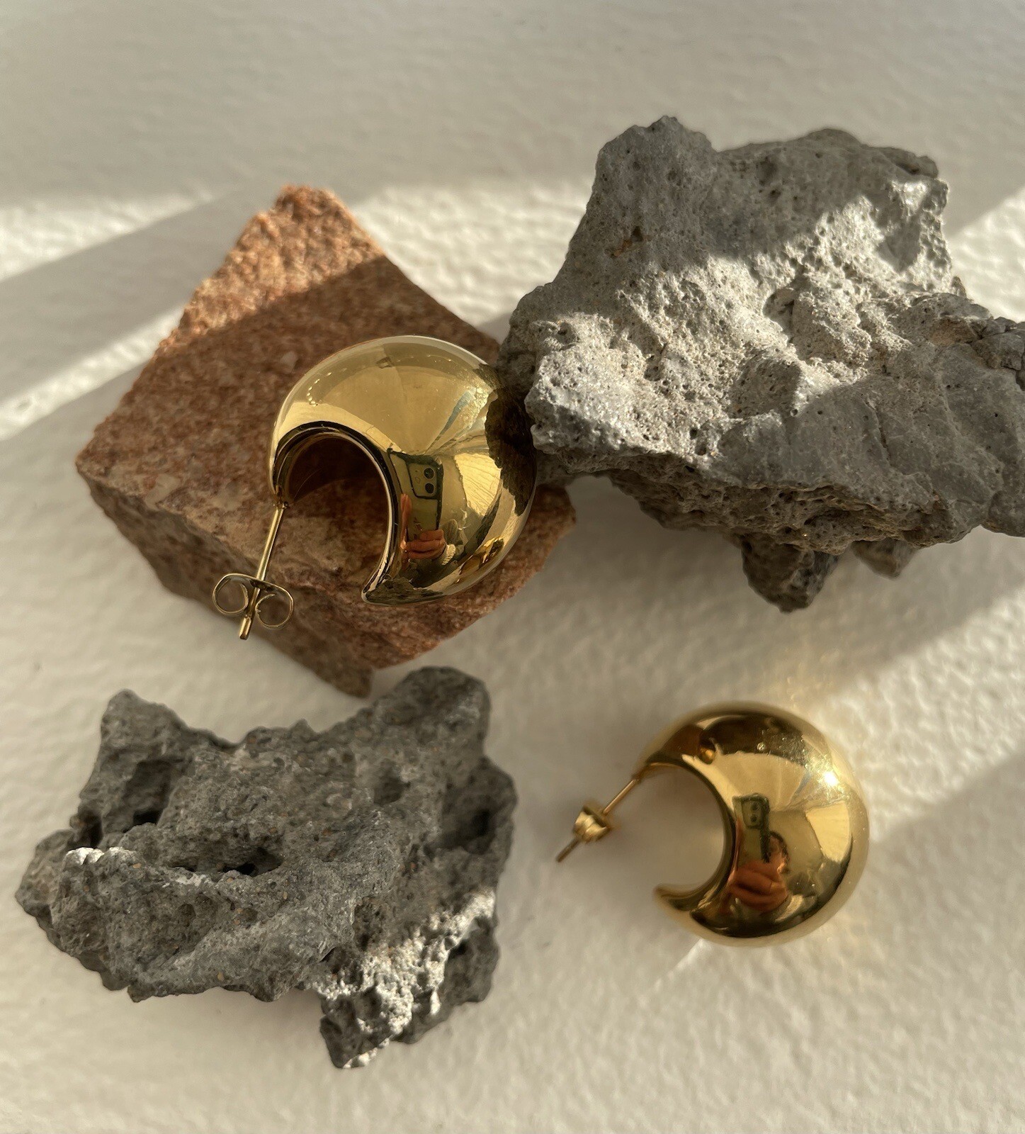 Chunky Gold Hoop Earrings with Gift Box | Bold Statement Hoops-image