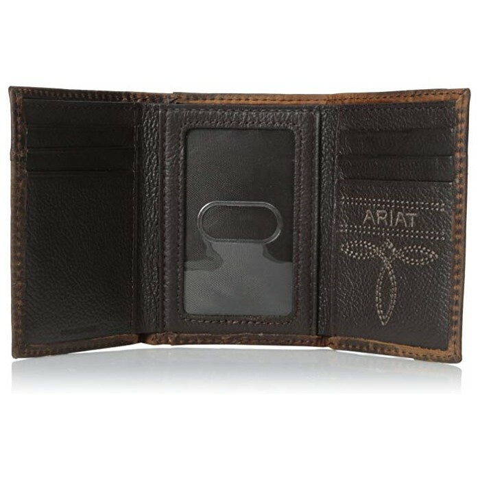 Ariat Brown Tri-fold Rodeo Wallet with Shield Logo A3511002 | eBay