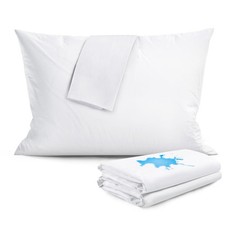 Pillow Protector with Zipper Queen Size Pillow Covers 100 Waterproof Pillowc...