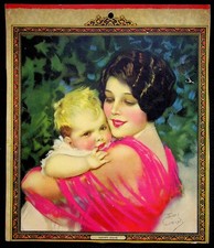 Earl Christy Happy Days Mother And Baby Calendar Art Print 8x10 1930s