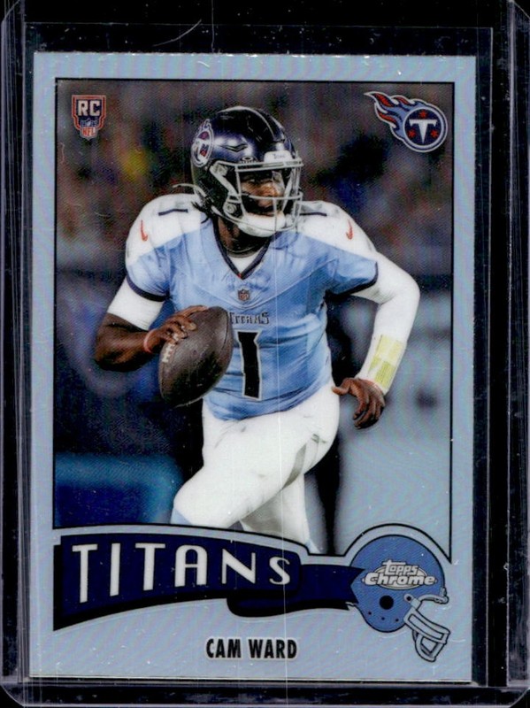 2025 Topps Chrome Cam Ward 1975 RC Refractor Rookie #1975-33 Titans