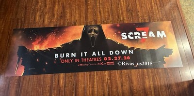 SCREAM 7  Ghost Face 2026 Burn It All Down BUS BENCH MOVIE POSTER
