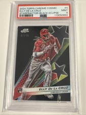 2024 Topps Chrome Cosmic Starfractor Black Eclipse Elly De La Cruz RC /10 PSA 9