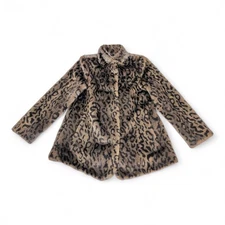 Velvet by Graham & Spencer Leopard Faux Fur Coat Size M