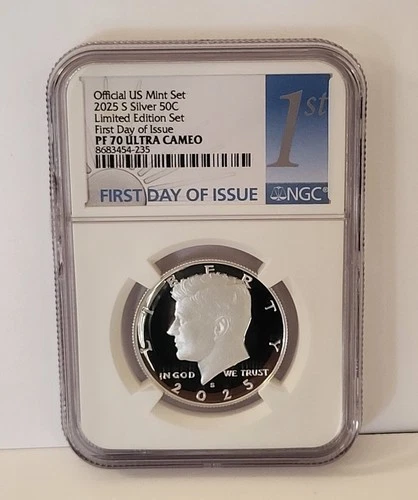 2025 S Kennedy SILVER Half Dollar 50C NGC PF70 FDOI  Limited Edition Set Proof .