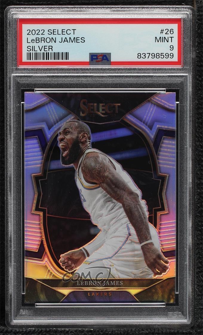 2022-23 Panini Select Concourse Silver Prizm LeBron James #26 PSA 9 MINT 14t3