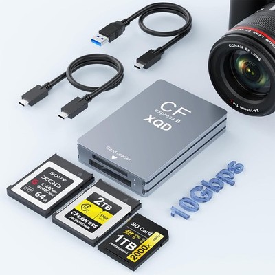 CFexpress Typ B Kartenleser Dual Slot USB 3.2 10Gbps XQD SD