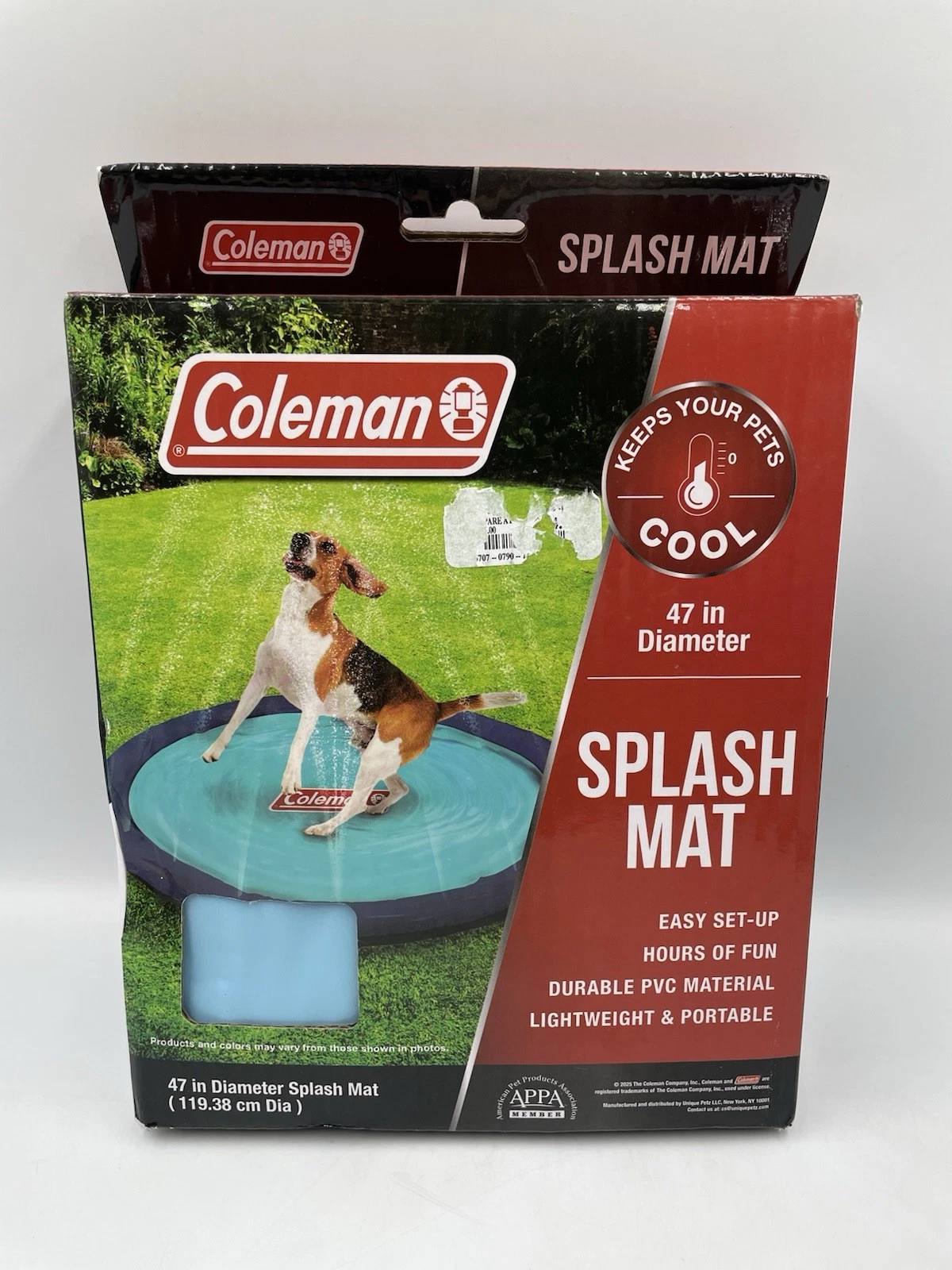 Coleman Dog/Pet Cooling Splash Mat (47 Inch Diameter) Dog Splash Mat NEW In Box!