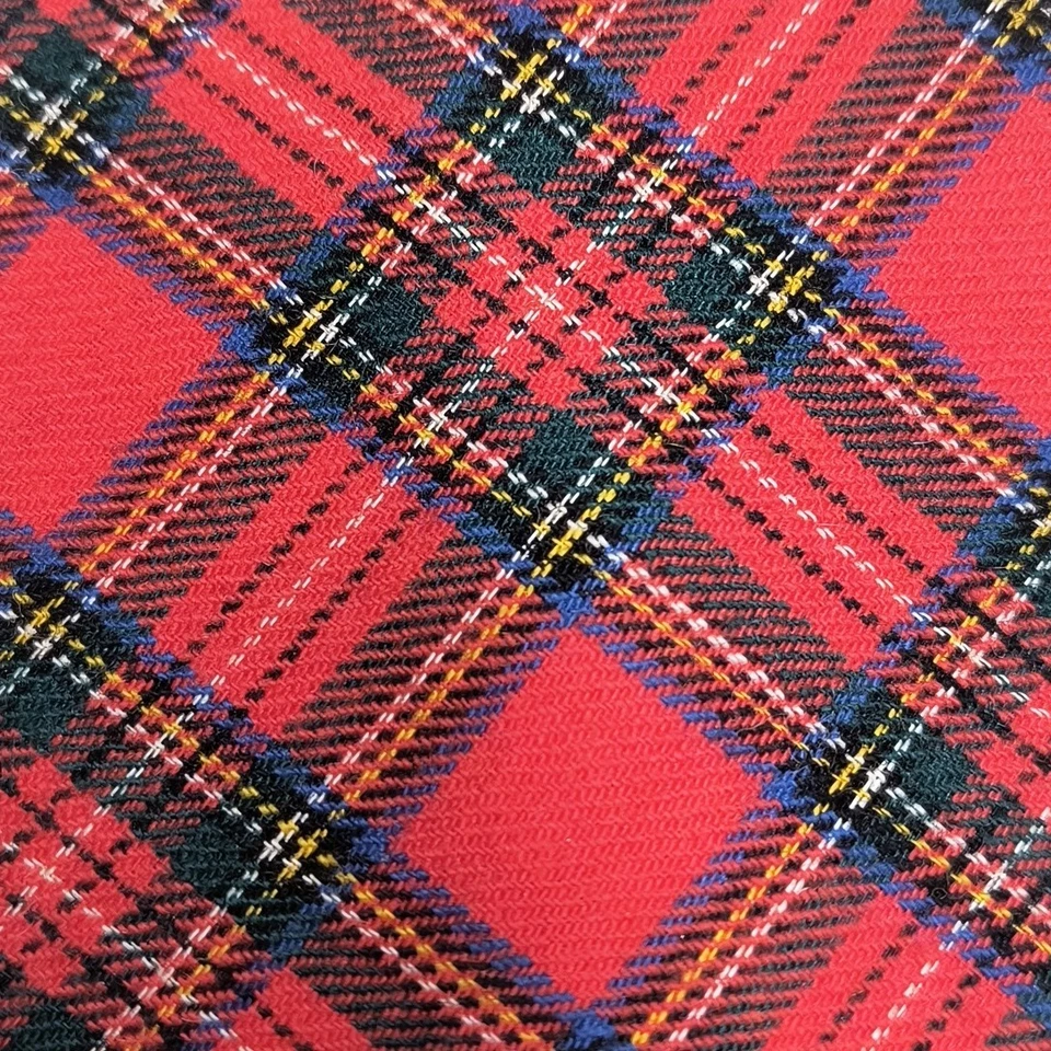 Corbata de colección Bert Pulitzer roja a cuadros mezcla de algodón y lana Foto 2 de 4