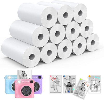 12 Rollen Thermopapier für Kinder Sofortbildkameras, Thermopapier Kinderkamera, 