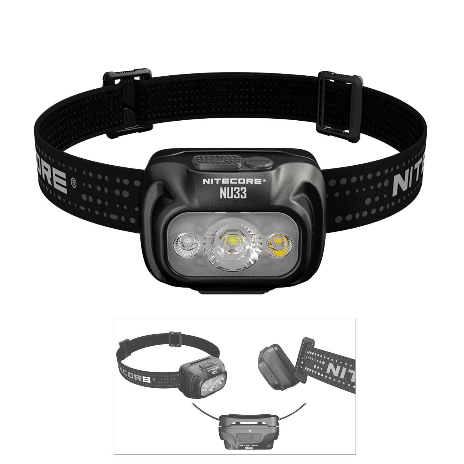 NiteCore NC-NU33 NU33 Headlamp Rechargeable 700 lm USB-C Aluminium... - Image 4