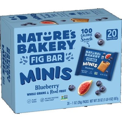 Blueberry Fig Bar Minis, 1 Ounce, 20 Count, Healthy Snack, All Natural
