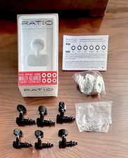 Graphtech Ratio 6 In-Line Left Contemporary Mini 2-Pin Black Locking Tuners EUC