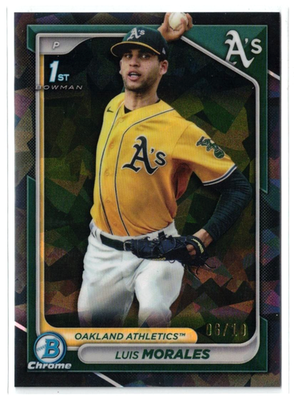 #ad #ad 2024 Bowman Chrome BLACK Sapphire RC Luis Morales #BCP 157 A#x27;s Rookie 10 $91.00