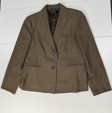 Kasper Womens Brown Blazer Jacket Career Size 14