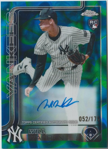 2025 Topps Chrome Black- Will Warren- Blue /150 #WWA PSA Mint 9 