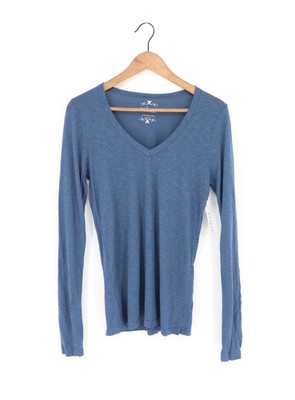 VELVET By Graham & Spencer Atlanta Cotton Slub V Neck Top Coast S $74 B10