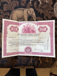 Vintage The Old Hickory Gold Mining Company Stock Certificate 