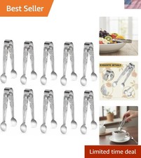 Mini Serving Tongs Stainless Steel 10PCS Small Food  Snack Tongs