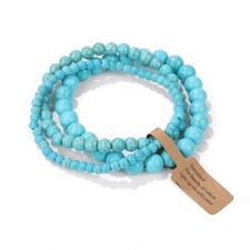 3PCS Natural Stone Stretch Bracelet 4/6/8mm Healing Crystal Jewelry Set