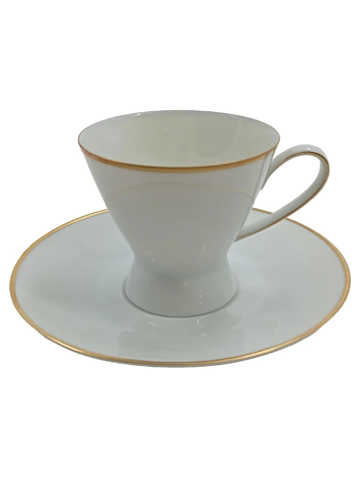 Rosenthal Tasse et Soucoupe Porcelaine Bord Doré 2 Pièces - Photo 1/3