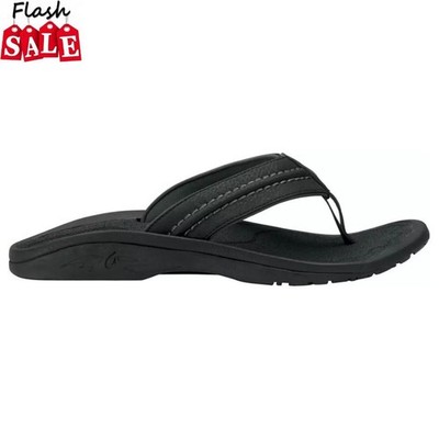 New- OluKai Men's Hokua Flip Flop - Color: Black/Dark Shad, size 8-14, Free ship