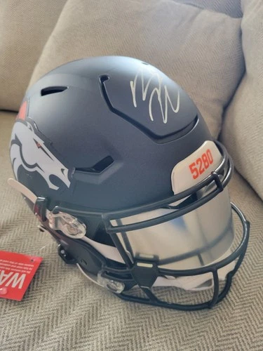 Bo Nix Signed Broncos Speed Flex Helmet. Beckett Authentication