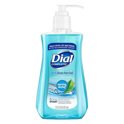 Dial Antibacterial Liquid Hand Soap Spring Water 7.5oz Blue (Pack of 2) Pump