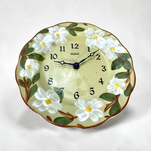 Vintage Stangl Pottery White Dogwood Wall Clock - Hand Painted 10" Plate