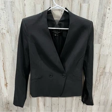 Theyskens’ Theory Black Blazer Structured “Justed” Wool Silk Womens Size 2
