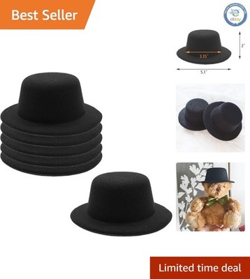 Versatile 6 Pcs Black Mini Top Hats - Craft & Decor Essentials for All Occasions