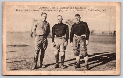 Chillicothe Ohio~Camp Sherman~Football Captains Goebel Marting & Needham~1919