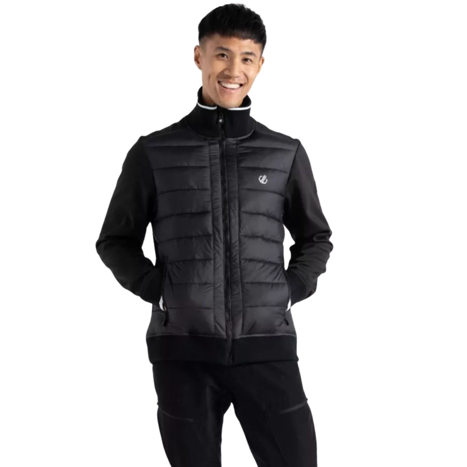 Herren Dare2b Frost Hybrid gesteppte Baseballjacke schwarz L
