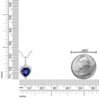 1.60 Ct Heart Blue Sapphire Diamond Sterling Silver Pendant 18" Chain — photo 3