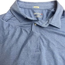 UNTUCKIT Mens XL Blue Clavidor Polo Shirt Short Sleeve Regular Fit