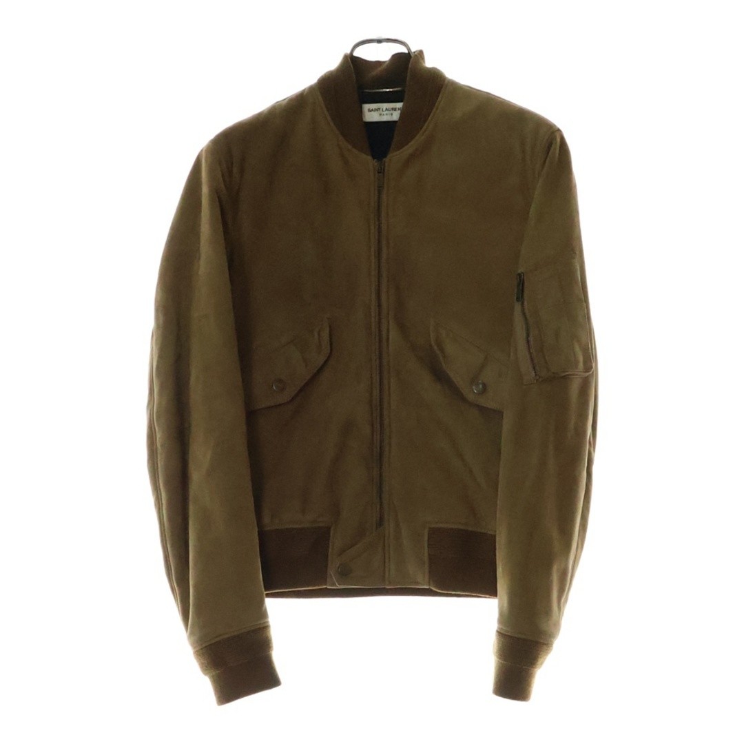 SAINT LAURENT PARIS giacca scamosciata zip anteriore blouson marrone 500952 usata 4d24