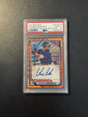 Topps 2024 Bowman Chrome Auto Antonio Anderson RC #CPA-AAN Orange  /25 Psa 10