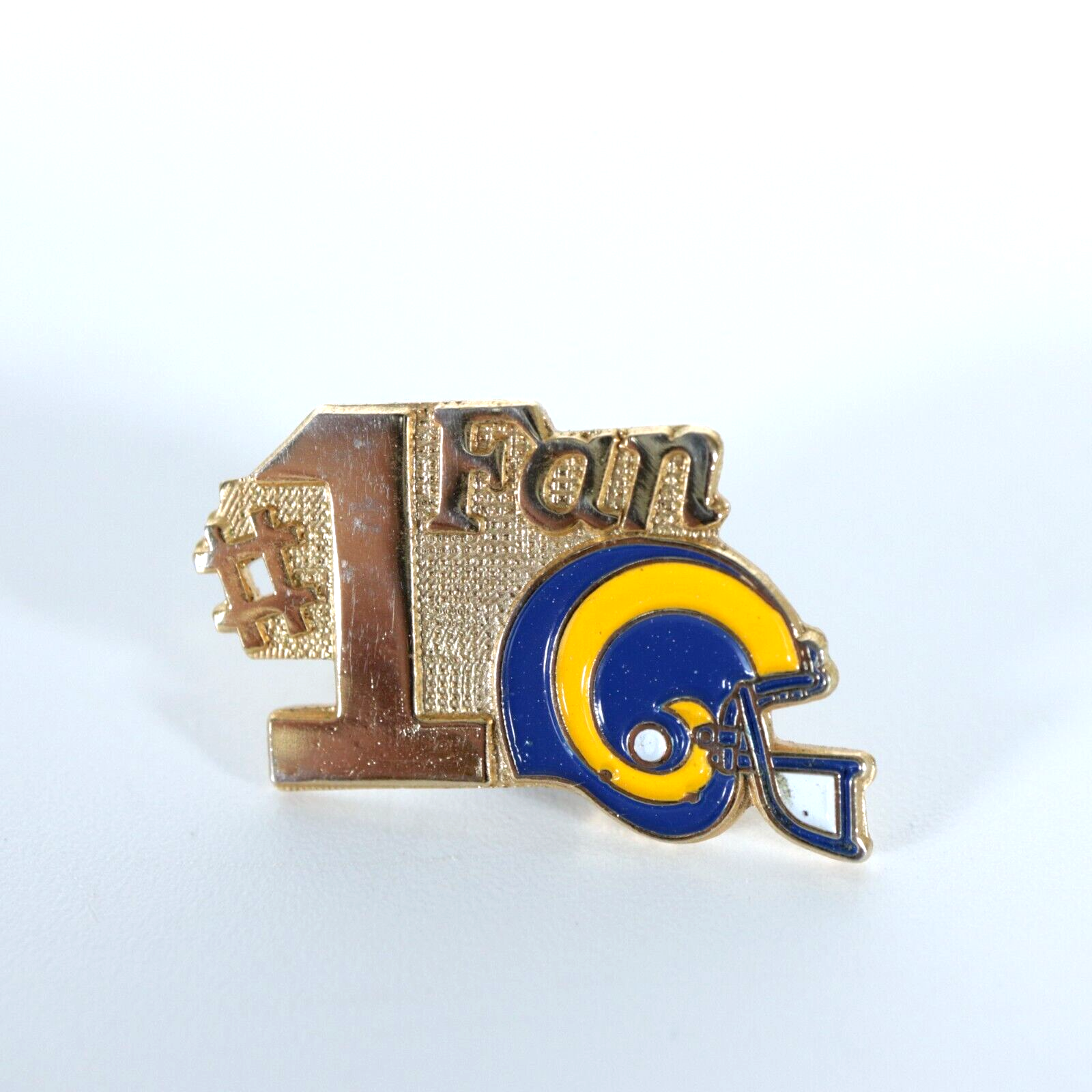 LA Rams NFL fan pin with helmet logo for lapel or hat