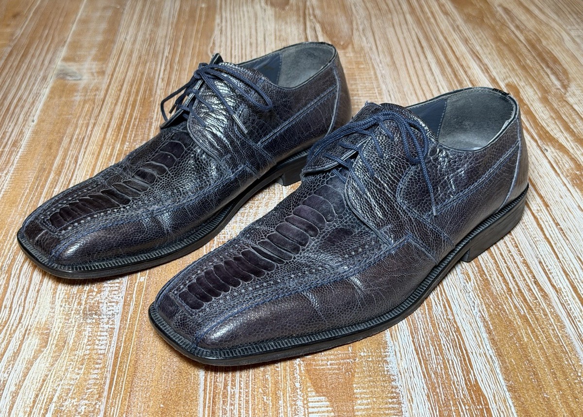 David Eden Alligator Lizard Skin Shoes Oxfords Men Sz 10.5 Black