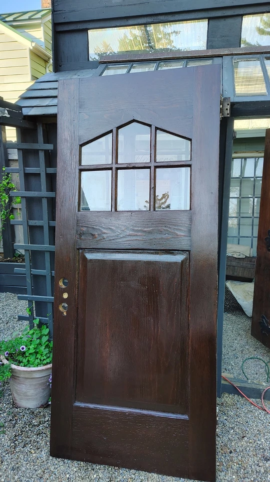 Antique Solid Wood Entry Door - Architectural Salvage Unique Window 35.5 x 84” - Image 4 of 4