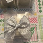 White Wax Votive Candles, Unscented, Silver Heart Design, Small Round, 5pk — photo 2