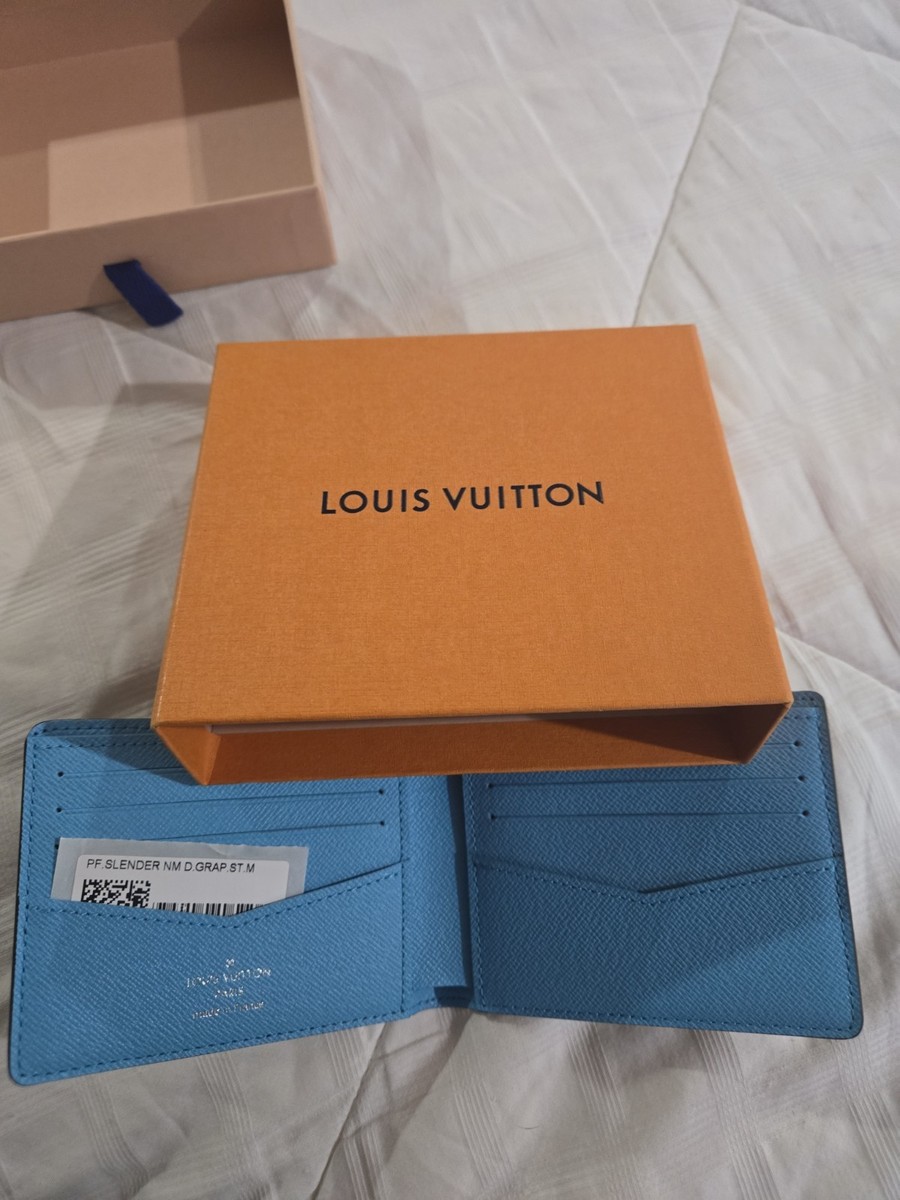 Authentic Louis Vuitton Slender NM Damier Graphite Stamp Wallet