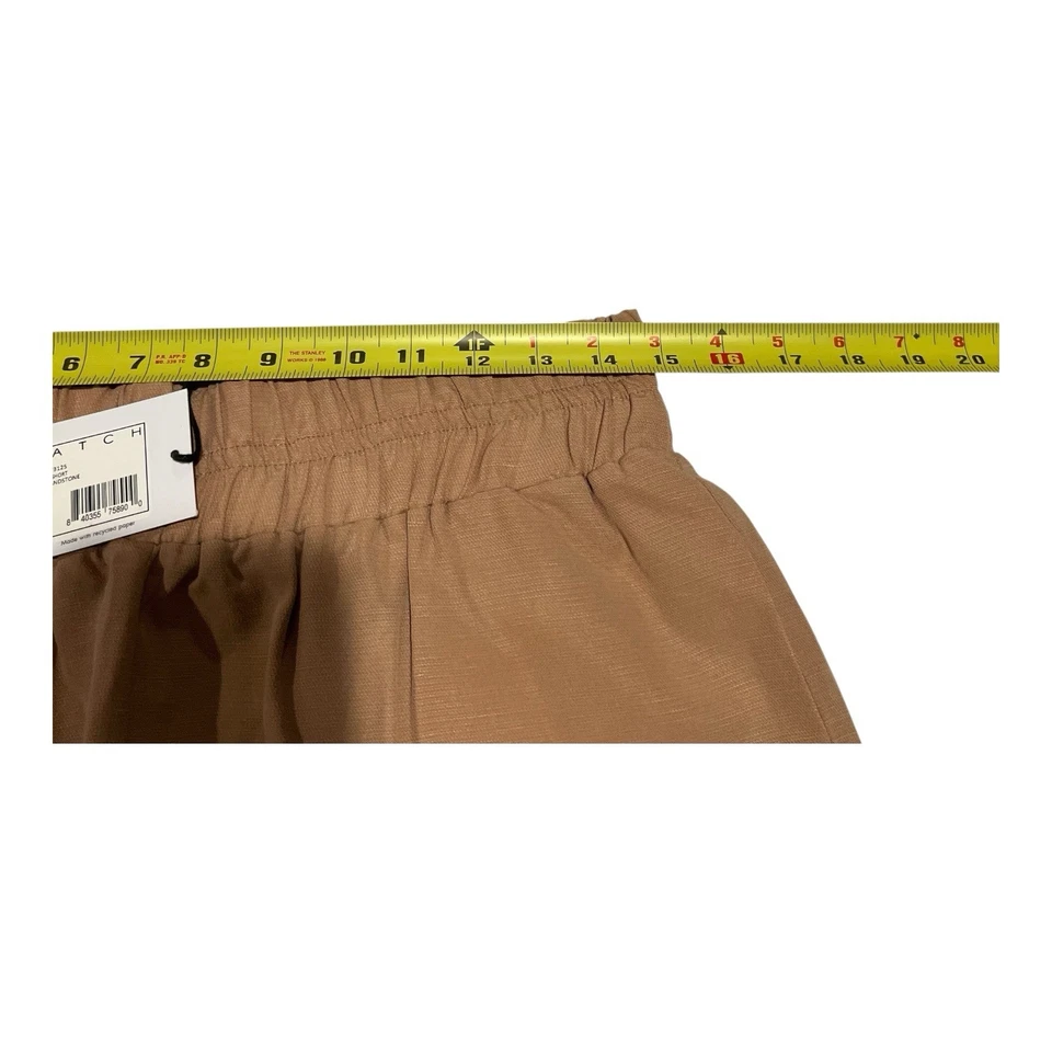 WT Hatch Maternity Asher Linen Shorts Size 2 Sandstone Pull-On MSRP $148 - Image 4 of 4