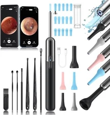 Ear Wax Removal Kit Wireless 1080P Camera Cleaner with 15 Replacement Tips