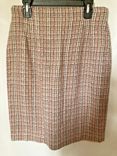 VTG Norton McNaughton Pink Tweed Pencil Skirt 10P Made in USA W 26"