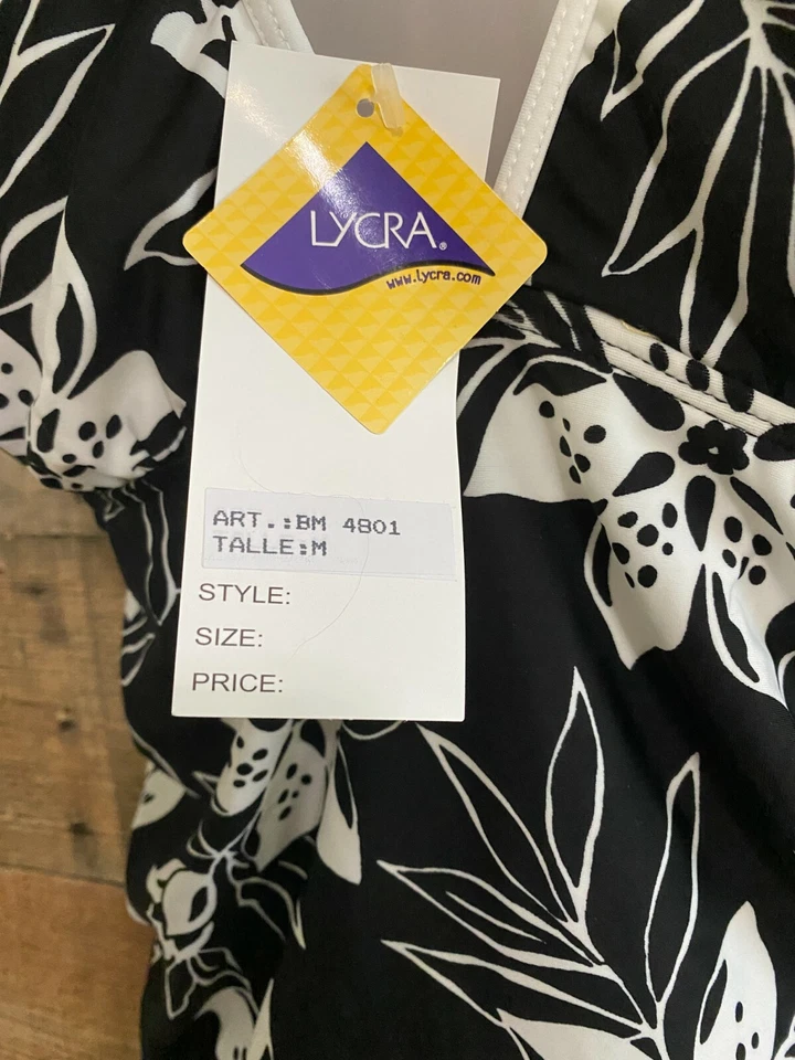 me and mom lycra bathing suit black and white med  - Image 2 of 3