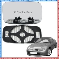 Right driver side wing mirror glass for MG TF 2002-2005 heated