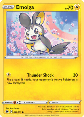1x Emolga 047/159 Crown Zenith Pokemon TCG Card NM | eBay