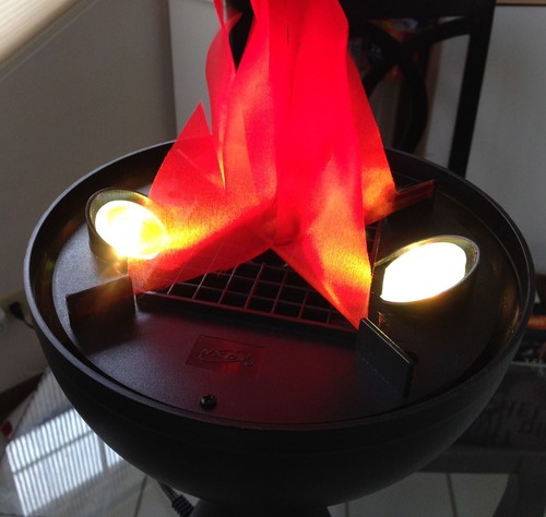 Standing FAKE FLAME FIRE LIGHT LAMP Luau Halloween Haunted House Prop Decoration - Picture 4 of 10