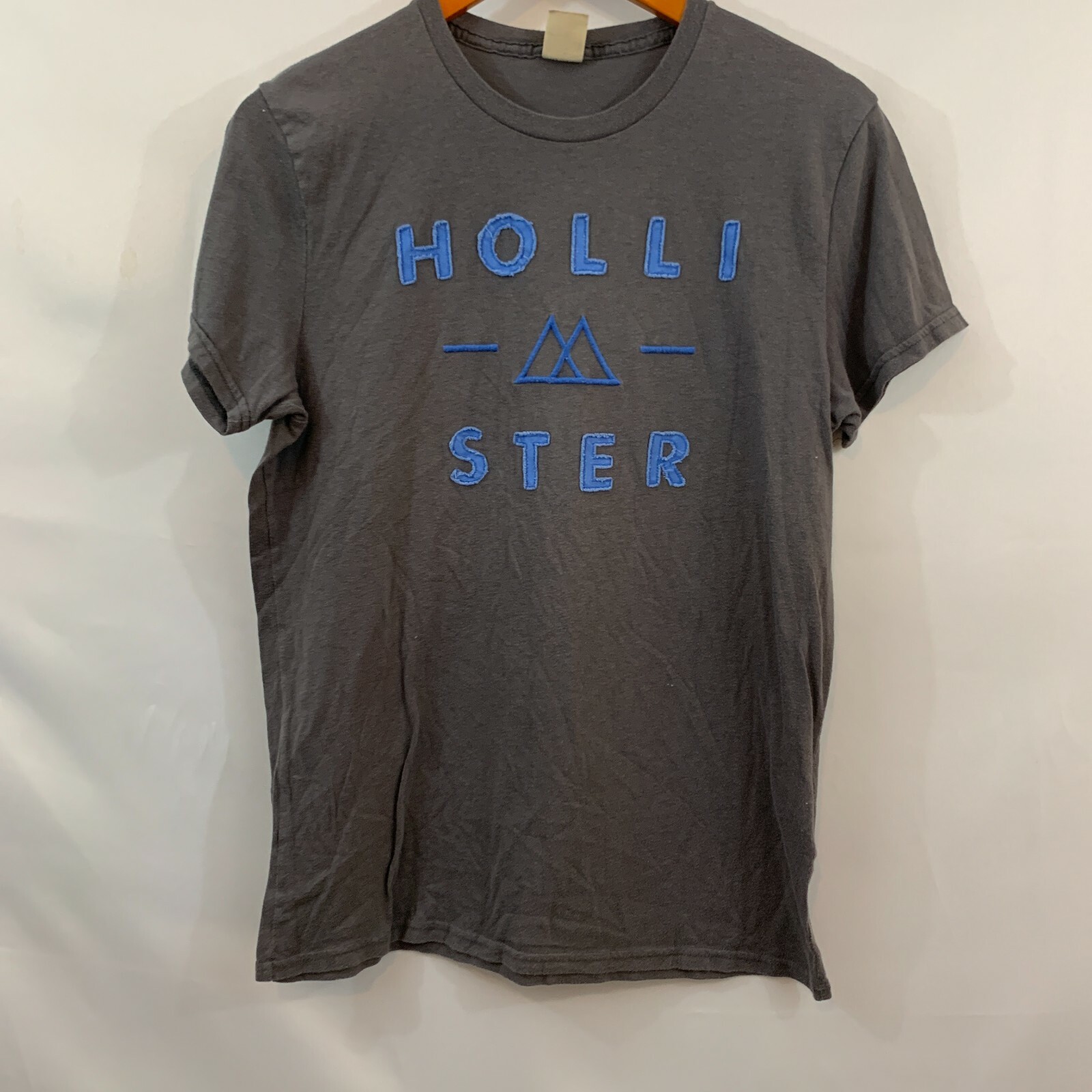 Hollister Mens Gray Holli Ster Short Sleeves Graphic Print T Shirt Size Small